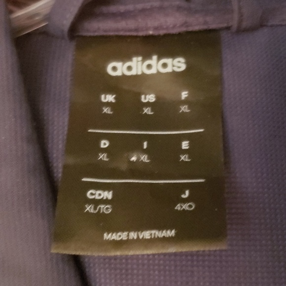 Adidas 3 Stripes Navy Woven Windbreaker Sz XL - Picture 8 of 8